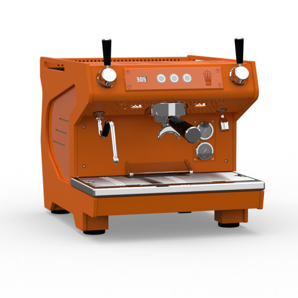 The Conti Ace Espresso Machine in deep orange